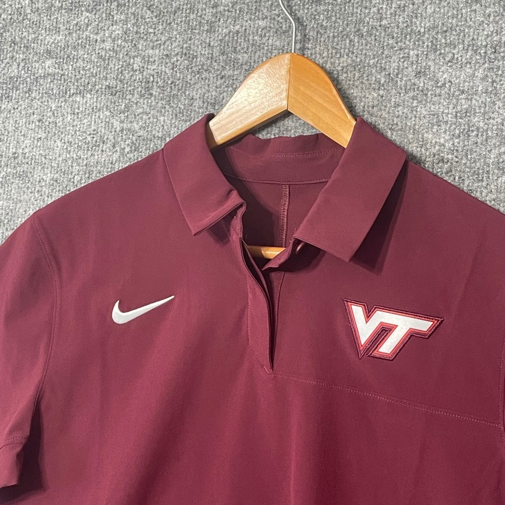 Nike Virginia Tech Hokies Womens Dri-FIT Polo Shirt Maroon Performance Medium